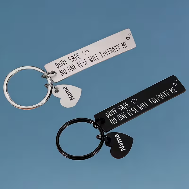 Initial Ring Custom - Gantungan Kunci Liontin Huruf Nama Terukir