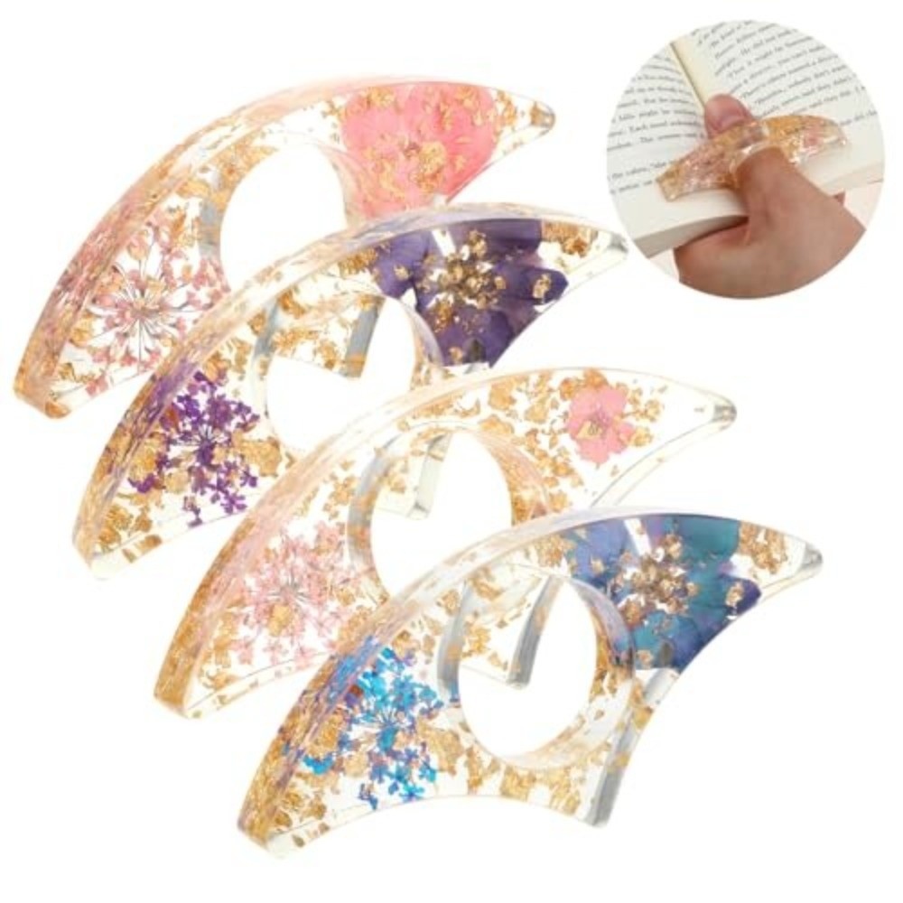 4 Buah Penjepit Buku Resin Bun - Dried Flower Bookmark ulasan dan harga