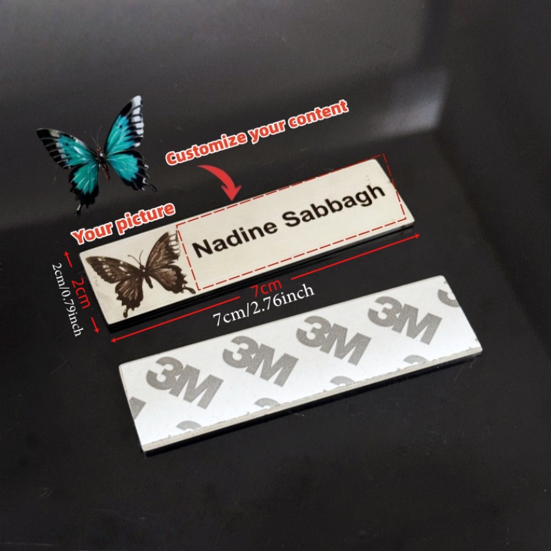 Plat Nama Logam Kustom 70x20mm - Personalized Name Box ulasan dan harga
