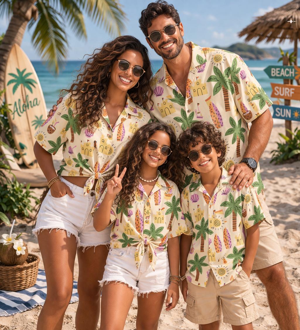 Kemeja Anak Hawaii Motif Bunga - Family Tree Print ulasan dan harga