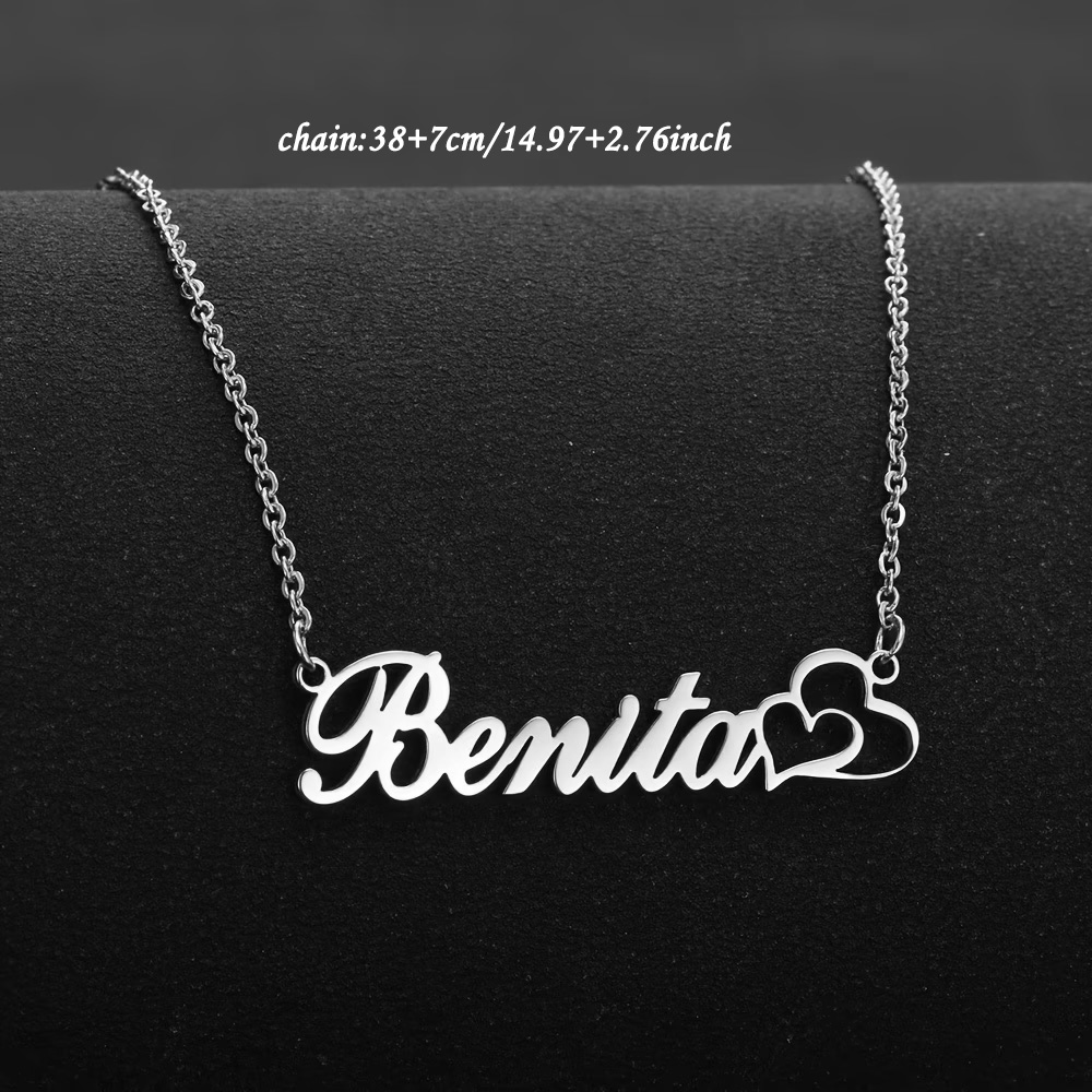 Kalung Nama Kustom Hati Ganda  - Name Necklace Custom ulasan dan harga